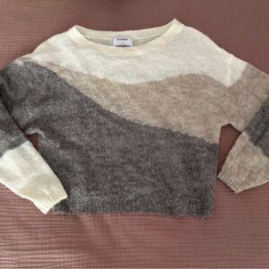 Old Navy Women's Sweater - Cream, Gray, and Tan